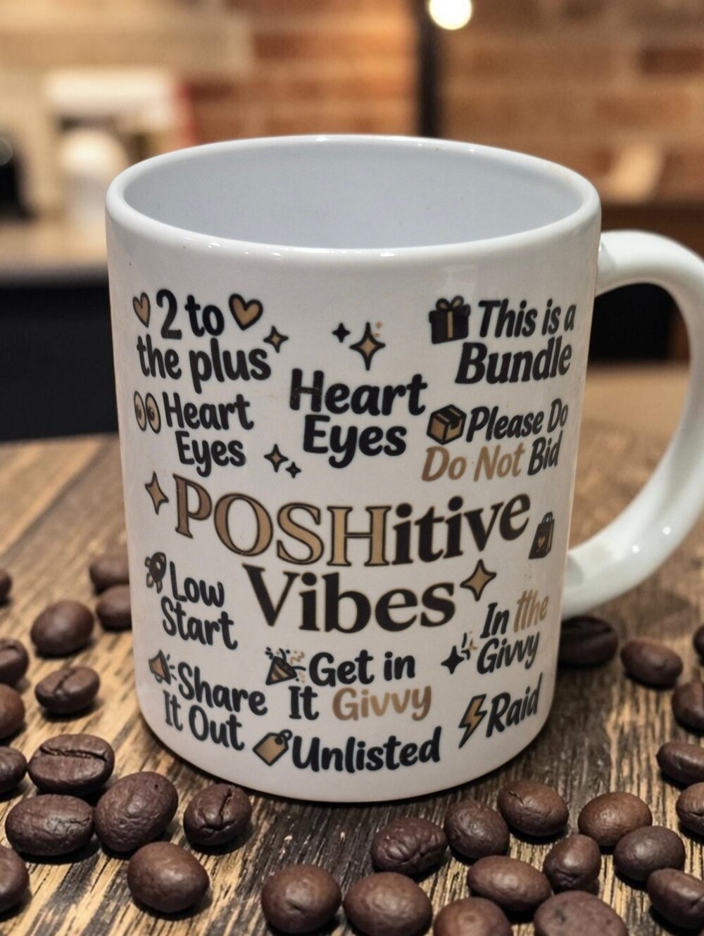 POSHitive Vibes White Ceramic Mug